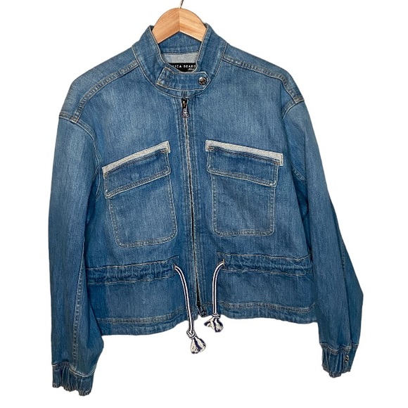 Veronica Beard Roz Drawstring Denim Jacket - Picture 4 of 15